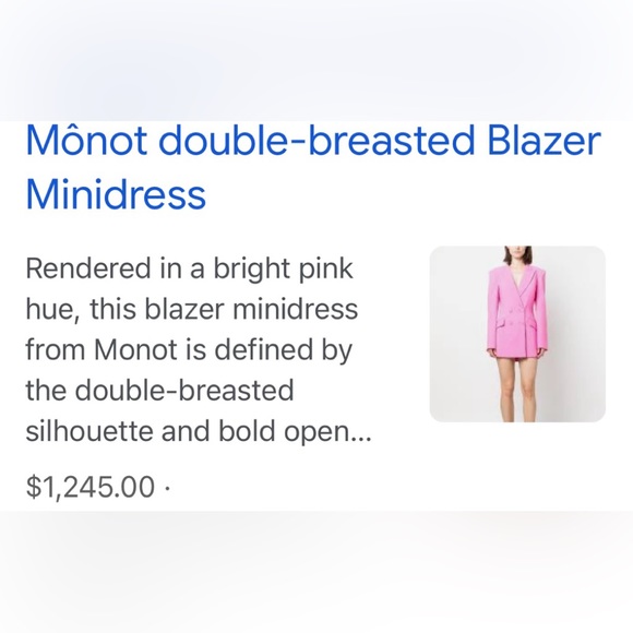 Monot Backless Mini Blazer Jacket Dress - Picture 2 of 15